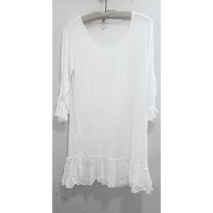 Scandal Italy white flounce hem dress, M/L